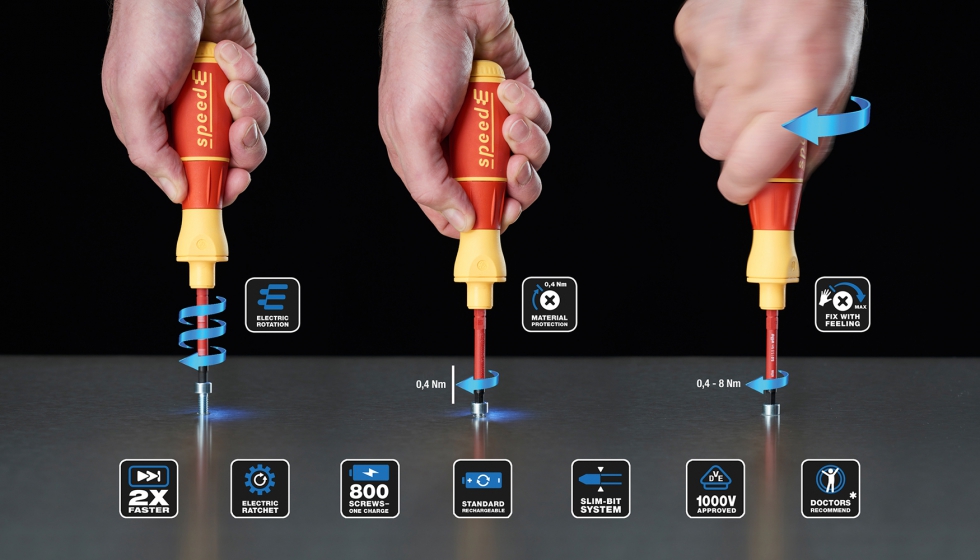 SpeedE: primer destornillador con accionamiento eléctrico de Wiha SpeedE: primer destornillador con accionamiento eléctrico de Wiha